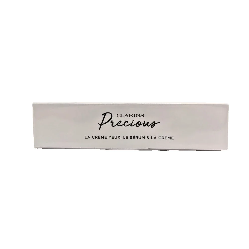 Clarins Precious Mini Skin Care Set Eye, Serum, Moisturizer Caffeine Hydrating